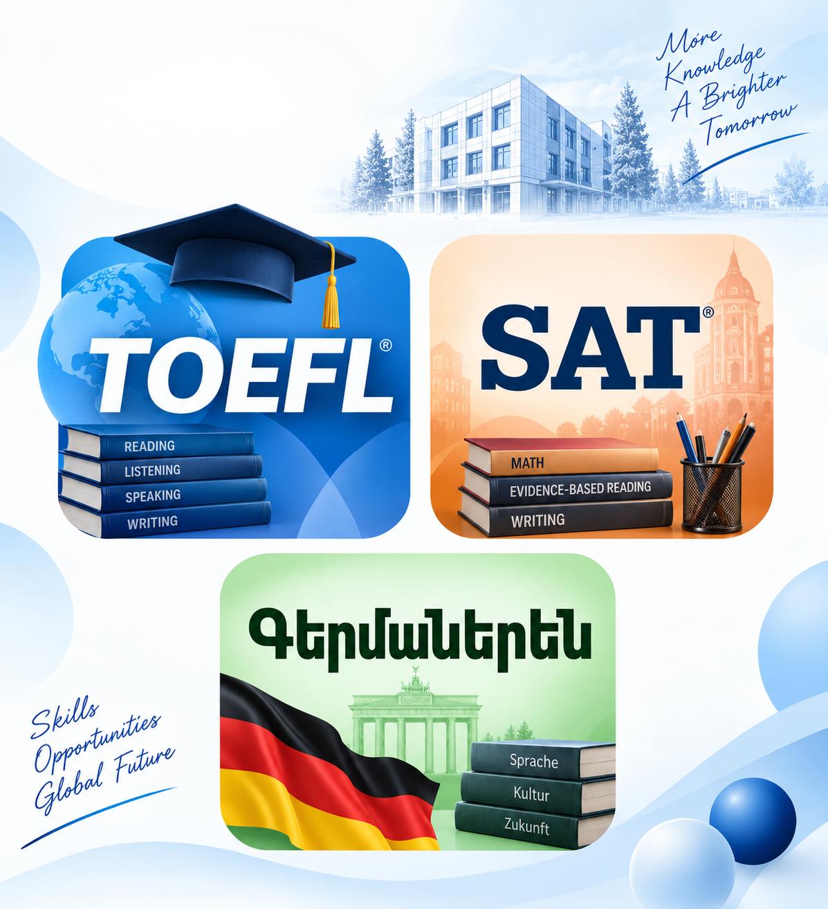 TOEFL, SAT ԵՎ ԳԵՐՄԱՆԵՐԵՆԻ ՎՃԱՐՈՎԻ ԴԱՍԸՆԹԱՑՆԵՐ՝ «ՔՎԱՆՏ» ՎԱՐԺԱՐԱՆԻ 9–12-ՐԴ ԴԱՍԱՐԱՆՆԵՐԻ ԱՇԱԿԵՐՏՆԵՐԻ ՀԱՄԱՐ